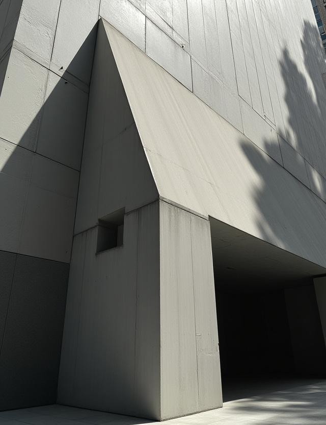 Modern minimalist architectural detail with sharp shadows