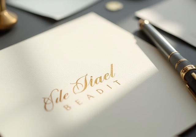 Detail shot of elegant gold-leaf stationery representing luxury heritage brand revitalization